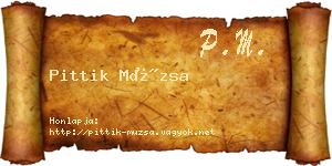 Pittik Múzsa névjegykártya